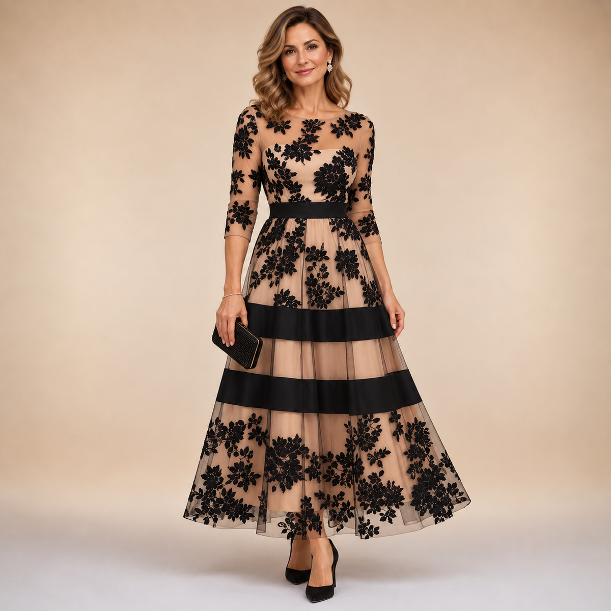 P|H - Floral Lace Midi Dress for Women Kathleen