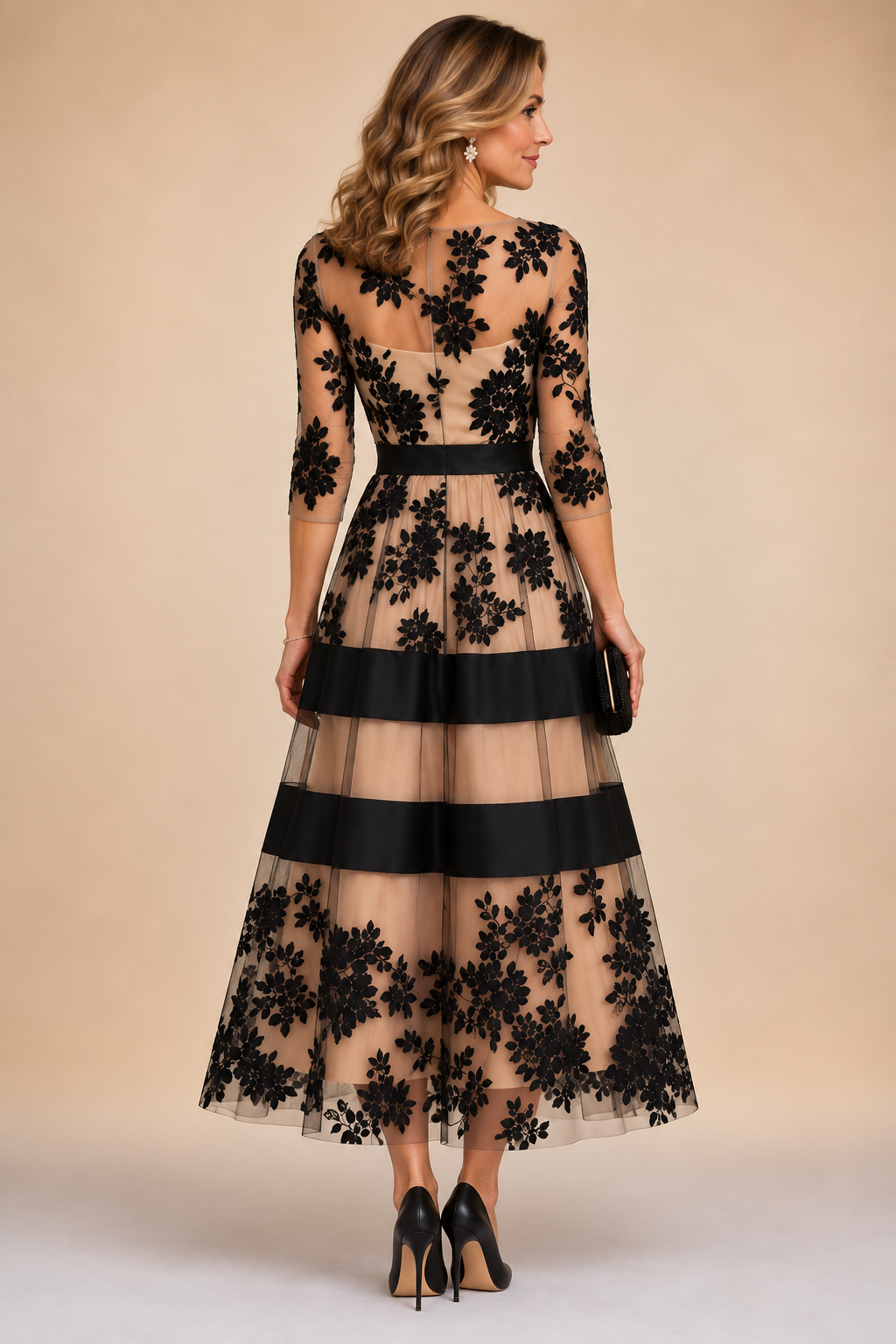 P|H - Floral Lace Midi Dress for Women Kathleen