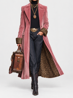 P|H - Leopard Lined Longline Coat for Women Janet
