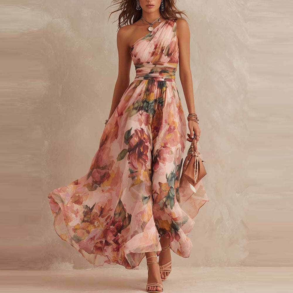 P|H - One-Shoulder Floral Maxi Dress for Women Carol