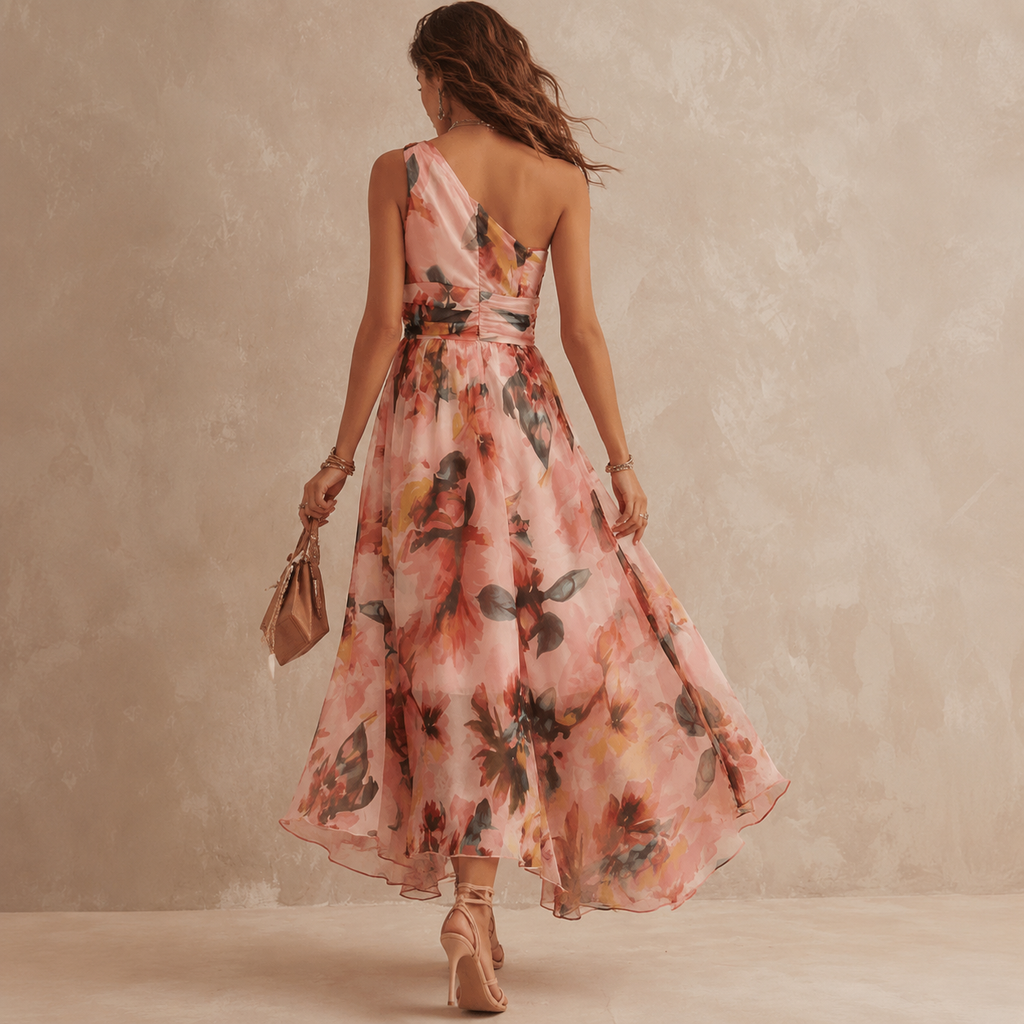 P|H - One-Shoulder Floral Maxi Dress for Women Carol