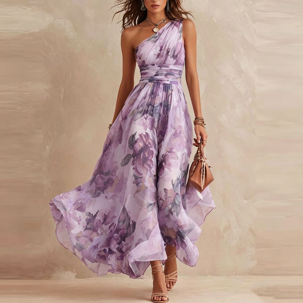 P|H - One-Shoulder Floral Maxi Dress for Women Carol