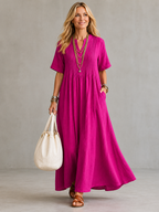P|H - Pintuck Pleated Maxi Dress for Women Linda