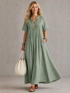 P|H - Pintuck Pleated Maxi Dress for Women Linda