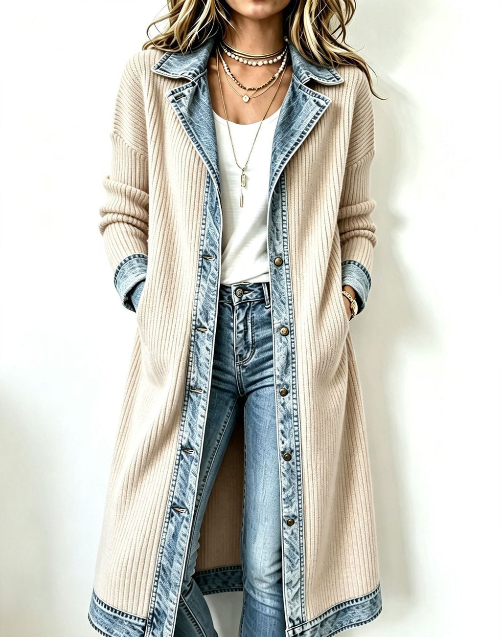 P|H - Trim Duster Cardigan for Women Margaret