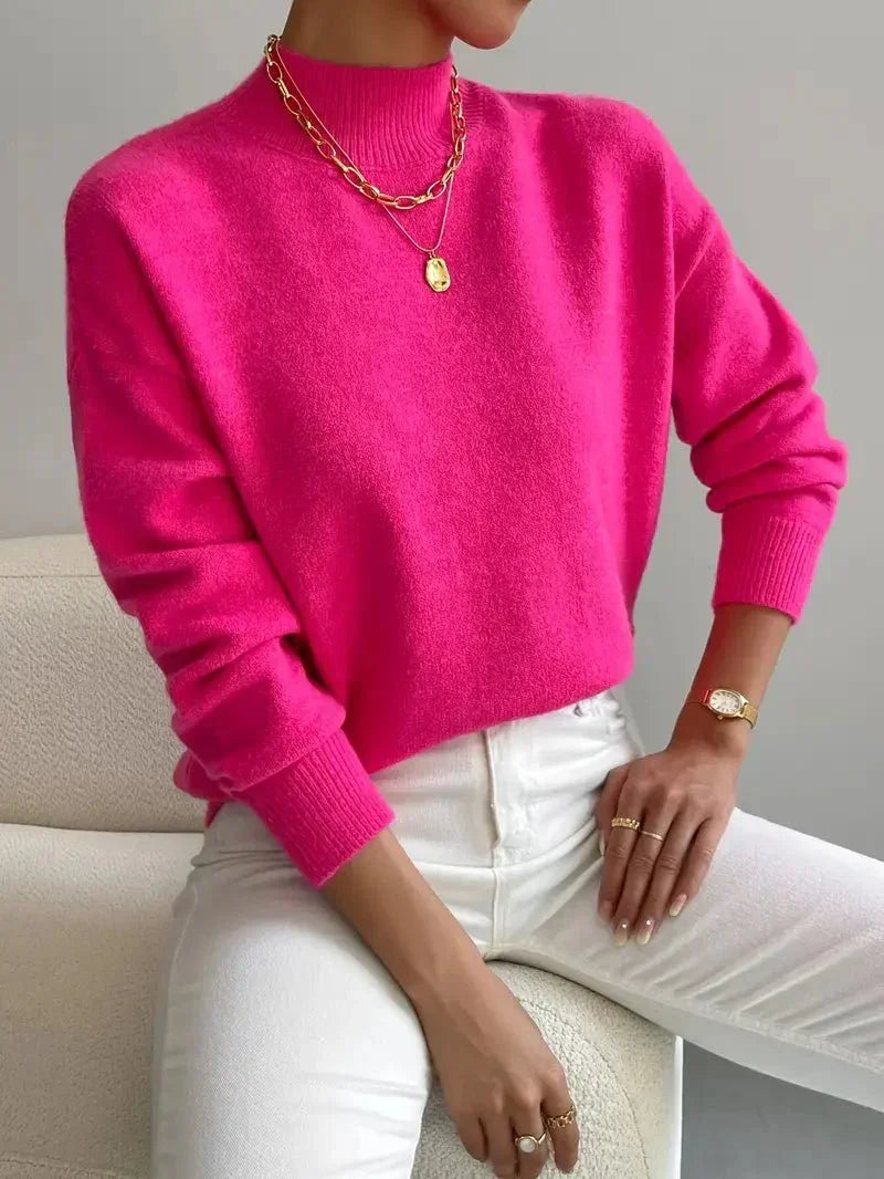 P|H - Soft Mock Neck Knit Sweater for Women Eleanor