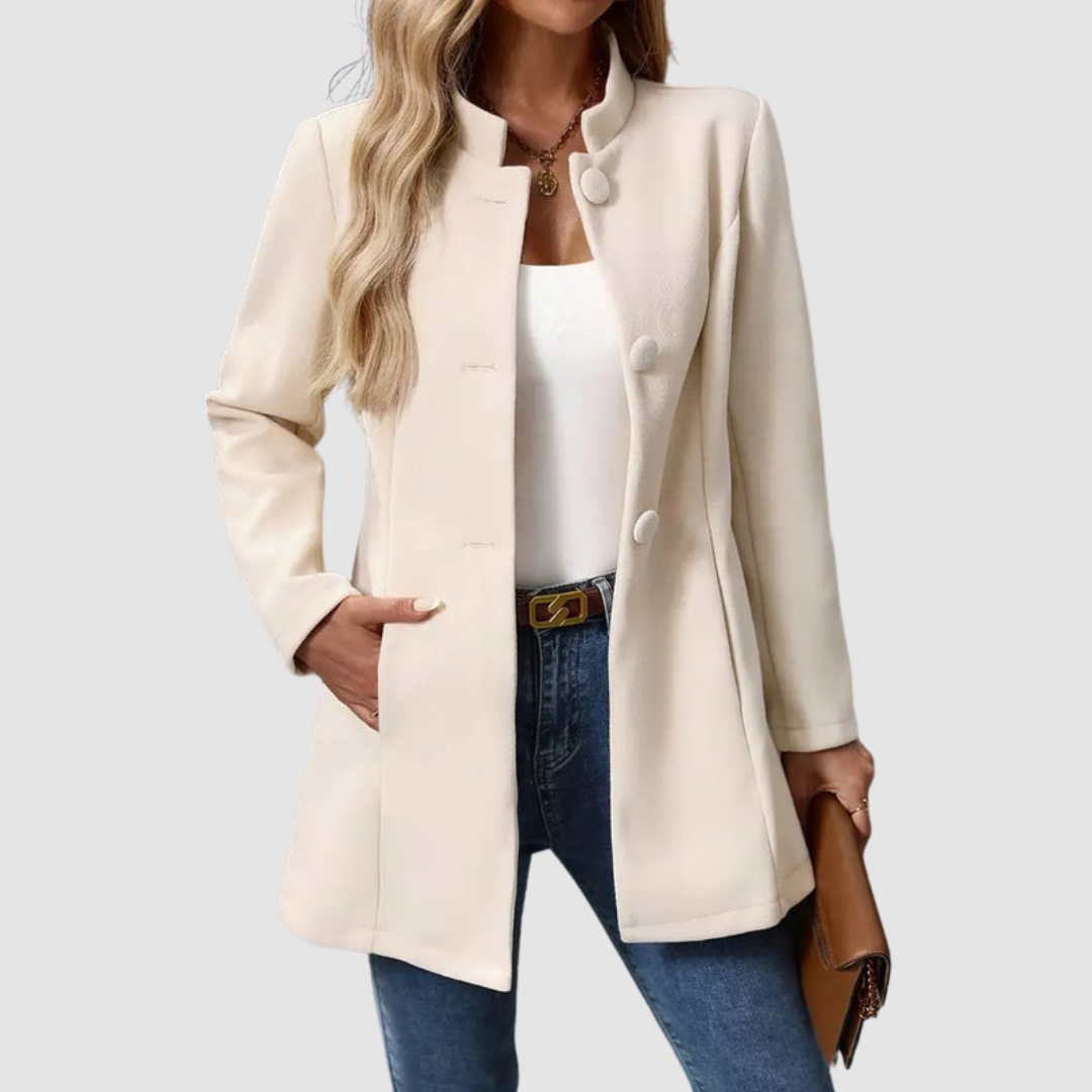 P|H - Stand Collar Longline Jacket for Women Ruth
