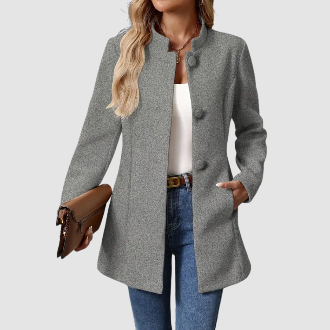 P|H - Stand Collar Longline Jacket for Women Ruth