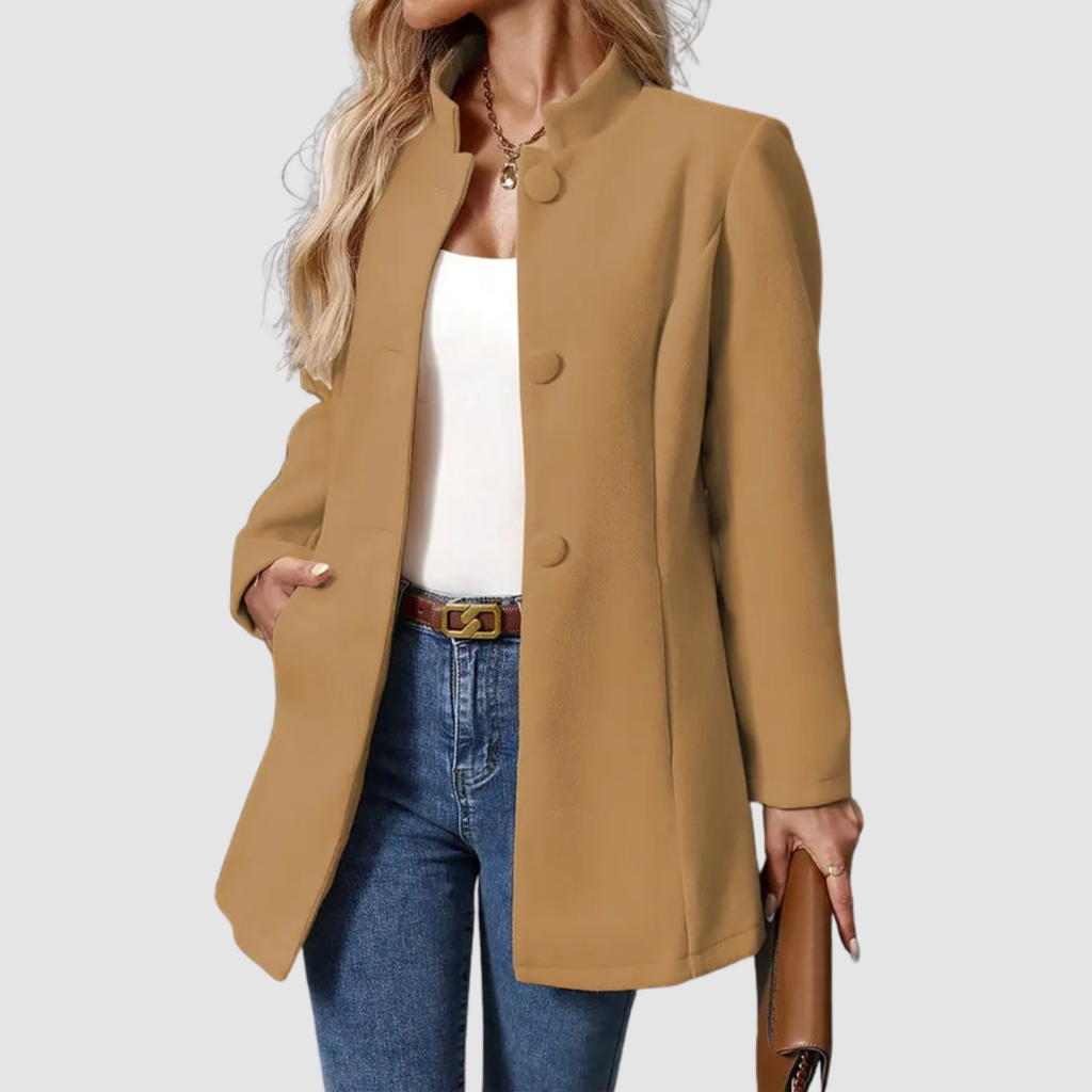 P|H - Stand Collar Longline Jacket for Women Ruth