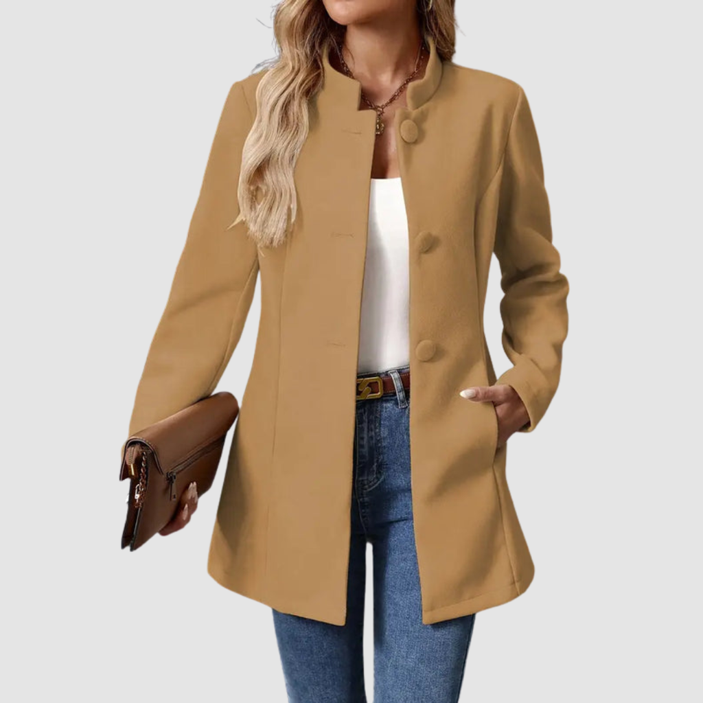 P|H - Stand Collar Longline Jacket for Women Ruth