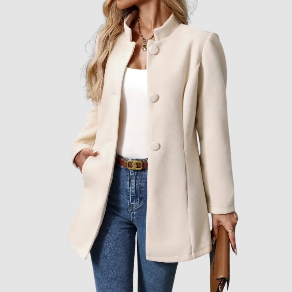 P|H - Stand Collar Longline Jacket for Women Ruth