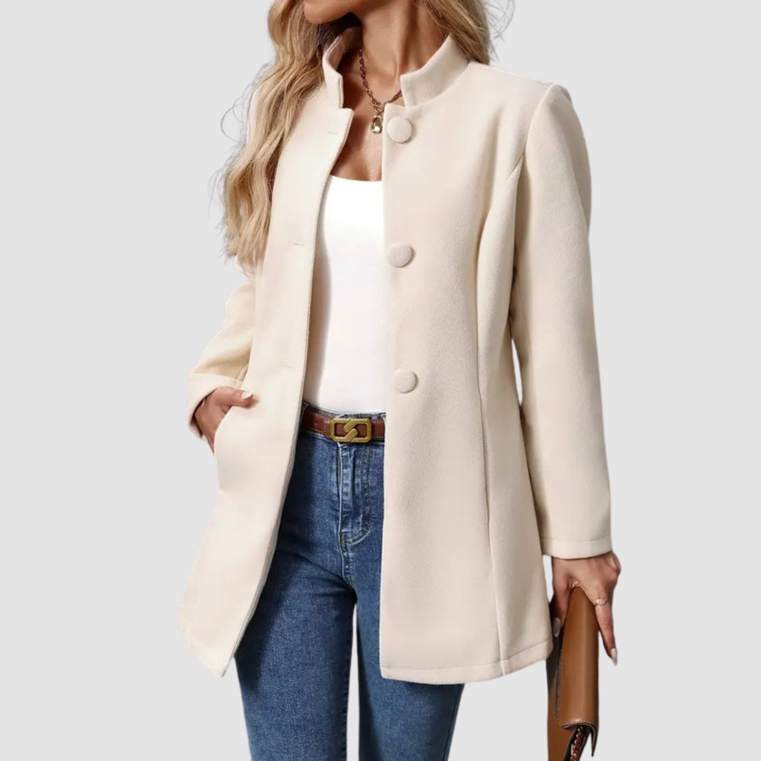 P|H - Stand Collar Longline Jacket for Women Ruth