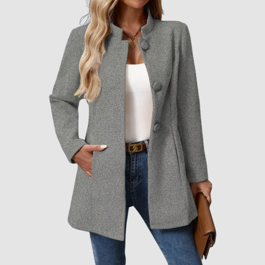 P|H - Stand Collar Longline Jacket for Women Ruth