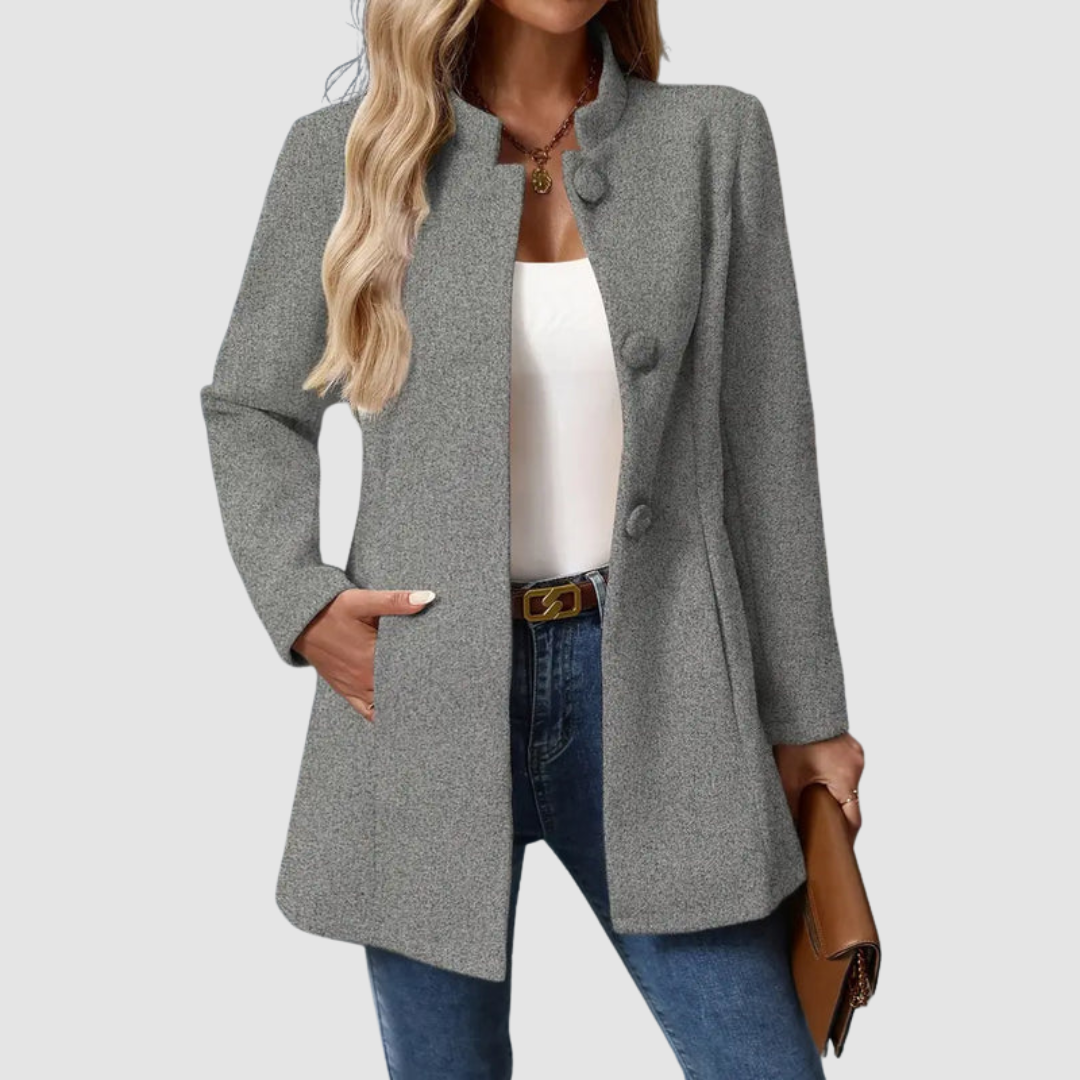 P|H - Stand Collar Longline Jacket for Women Ruth