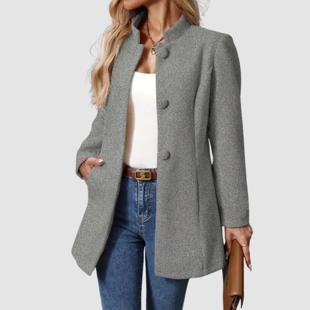 P|H - Stand Collar Longline Jacket for Women Ruth