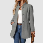 P|H - Stand Collar Longline Jacket for Women Ruth
