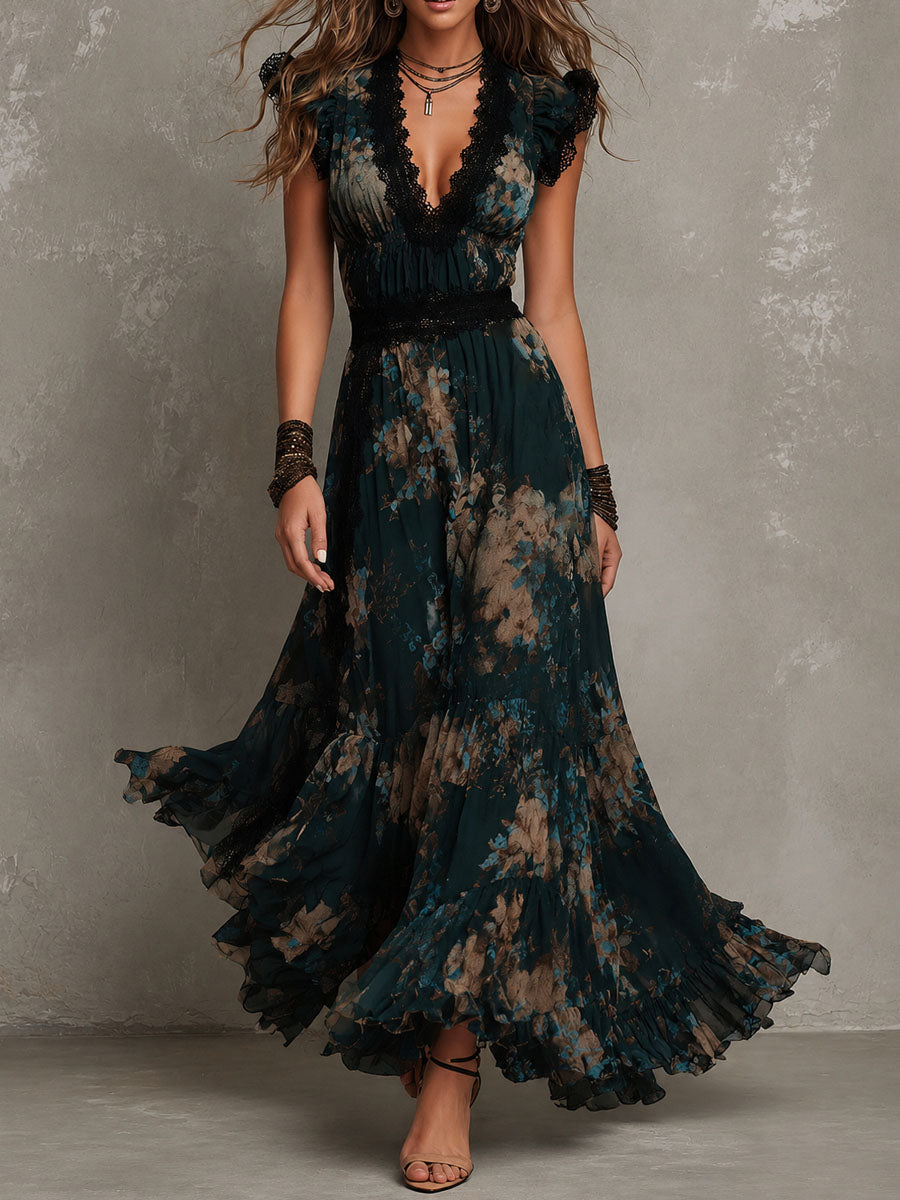 P|H - Tiered Floral Maxi Dress for Women Diane