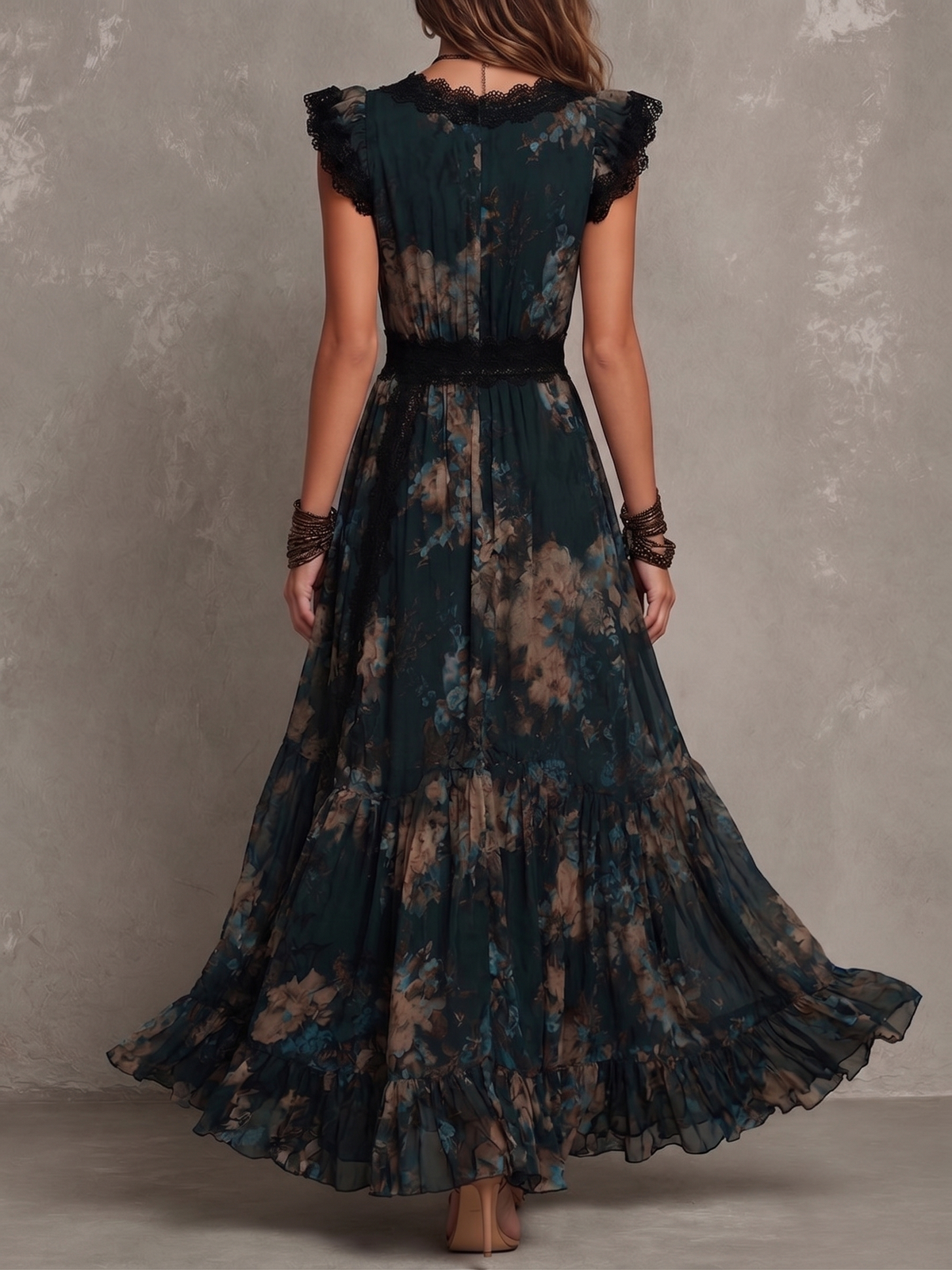 P|H - Tiered Floral Maxi Dress for Women Diane