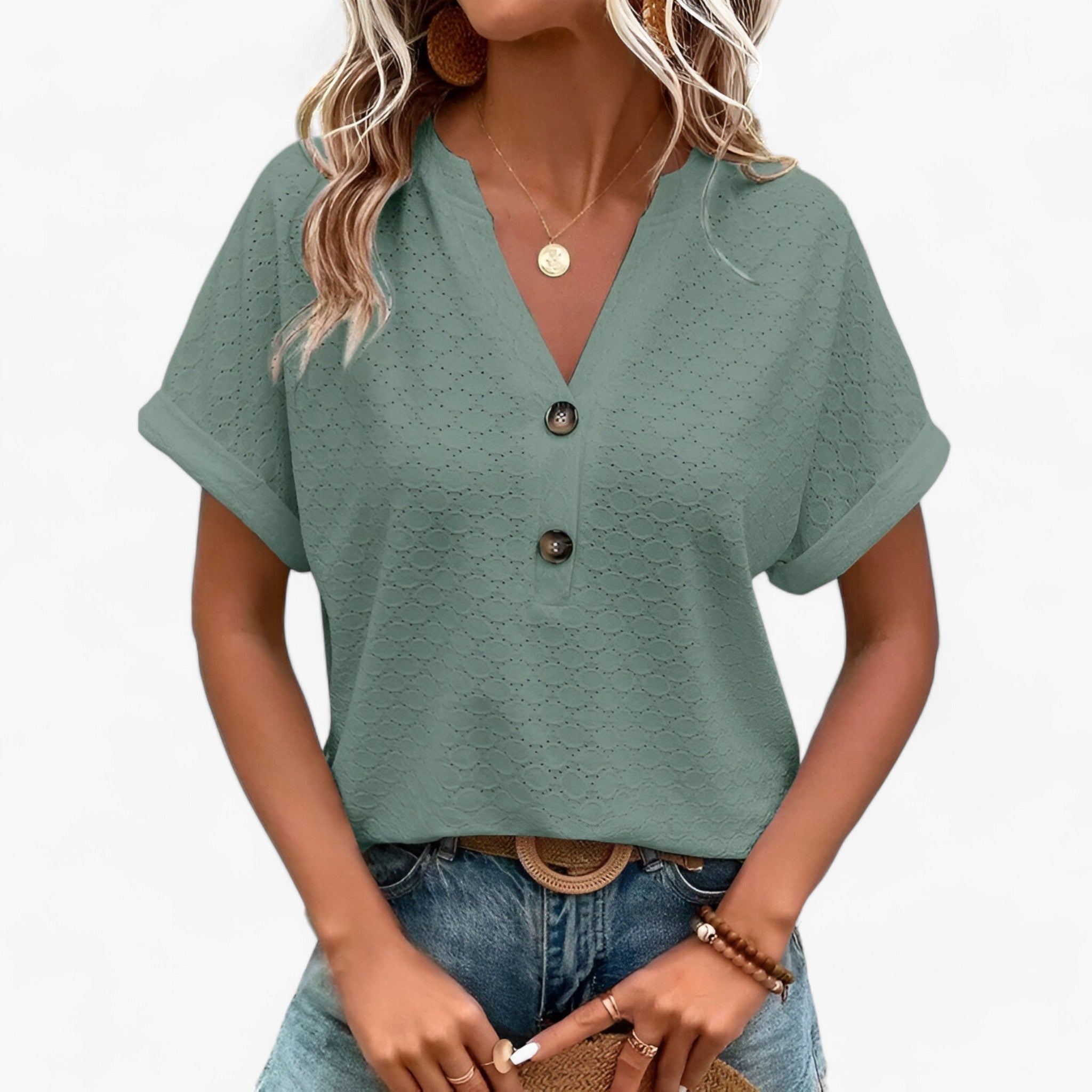 P|H - Chic Jacquard Elegance Blouse Florence