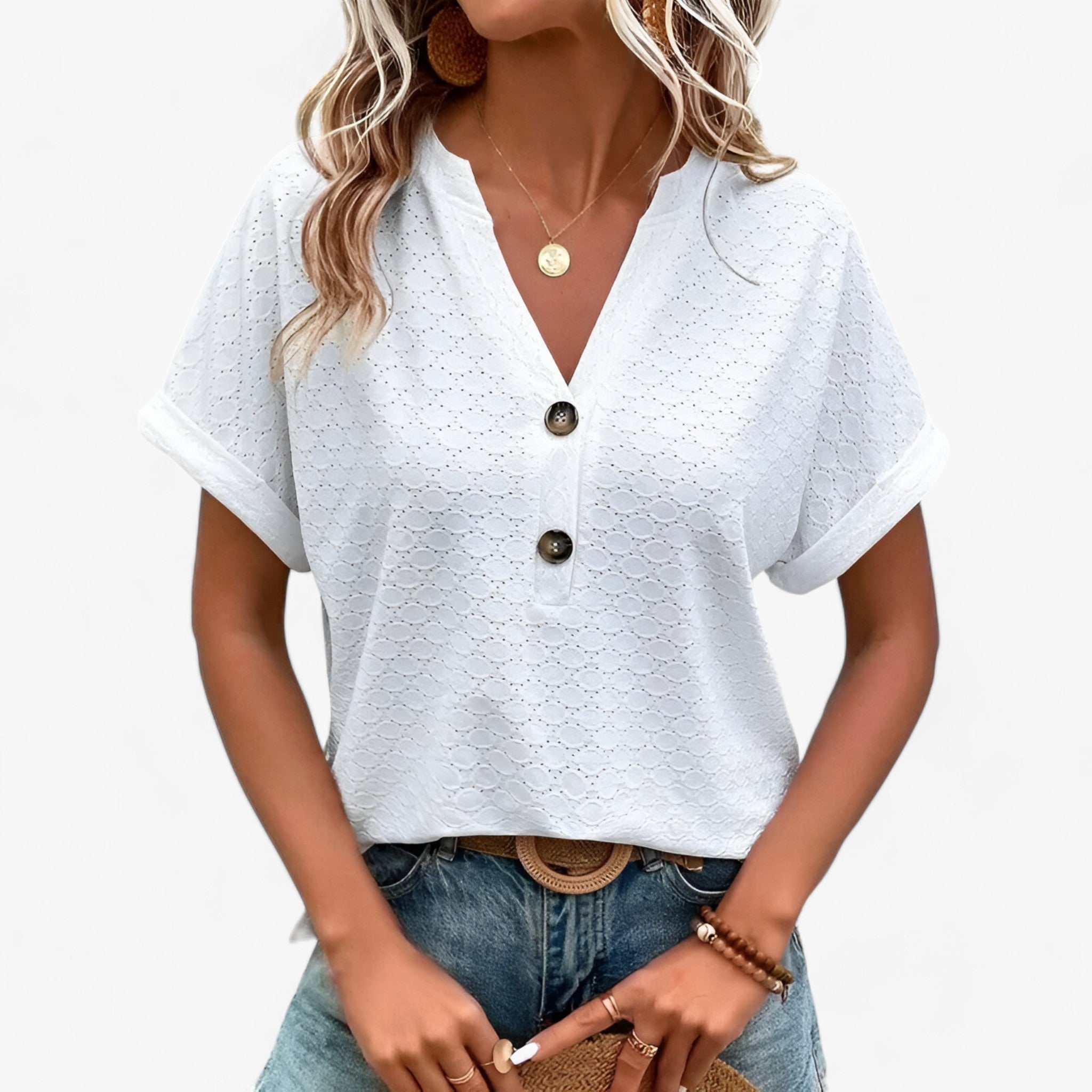 P|H - Chic Jacquard Elegance Blouse Florence