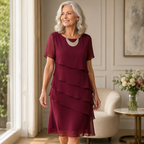 P|H - Elegant Flowing Ruffle Dress Janet
