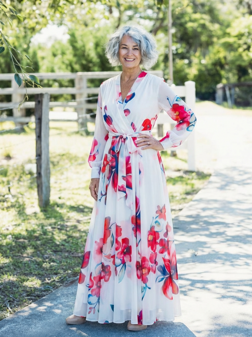 P|H - Floral Wrap Maxi Dress Lillian