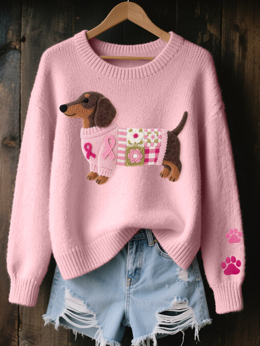 P|H - Dachshund Motif Knit Sweater Ruth