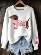 P|H - Dachshund Motif Knit Sweater Ruth