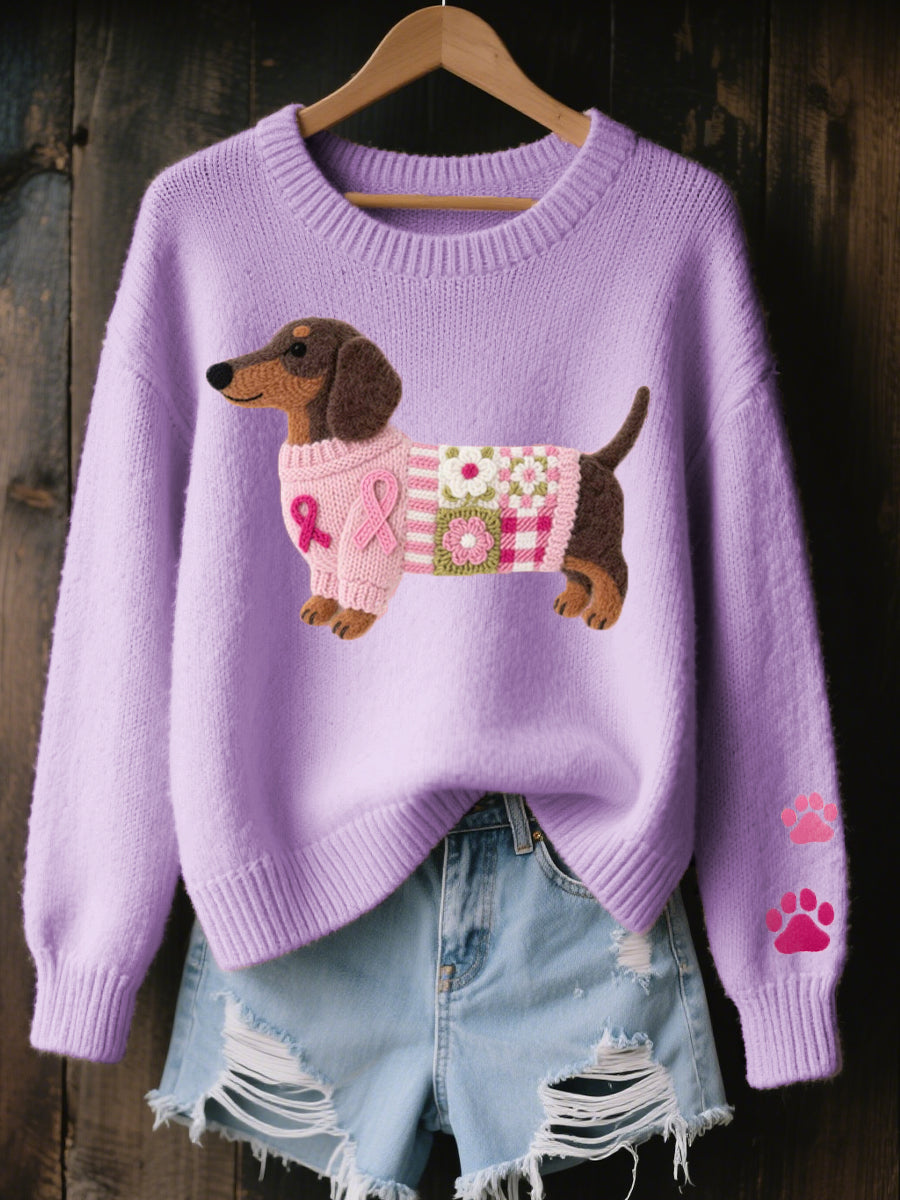 P|H - Dachshund Motif Knit Sweater Ruth