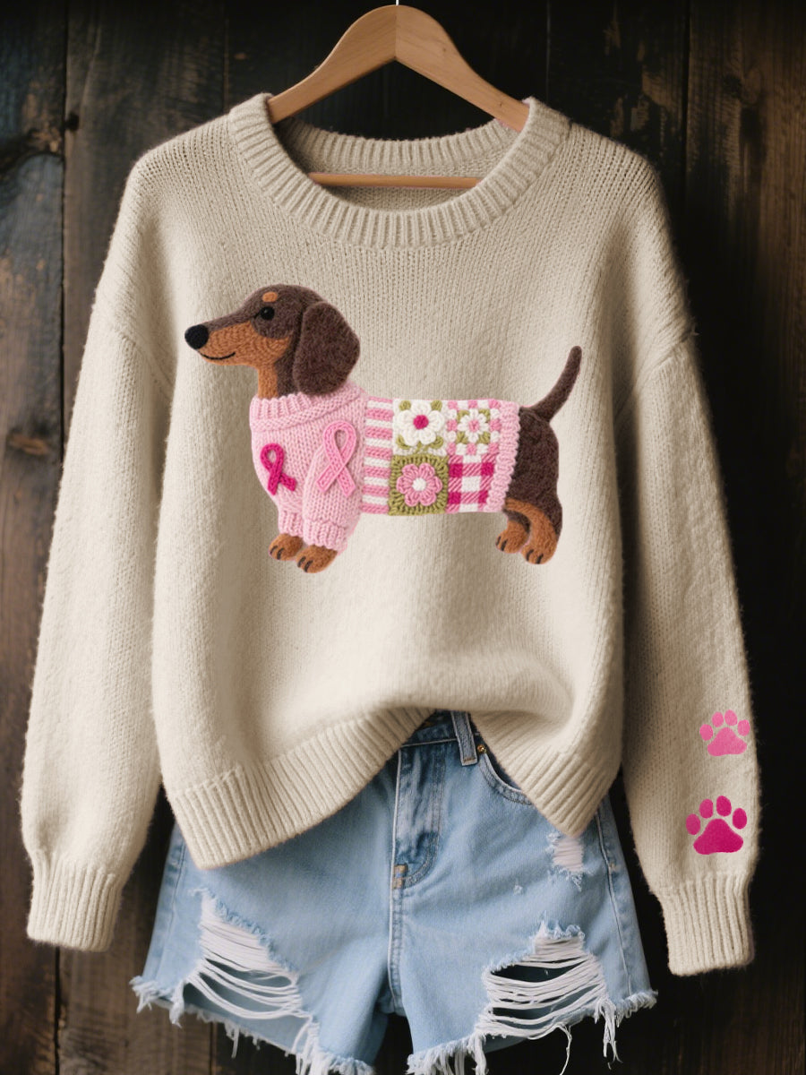 P|H - Dachshund Motif Knit Sweater Ruth
