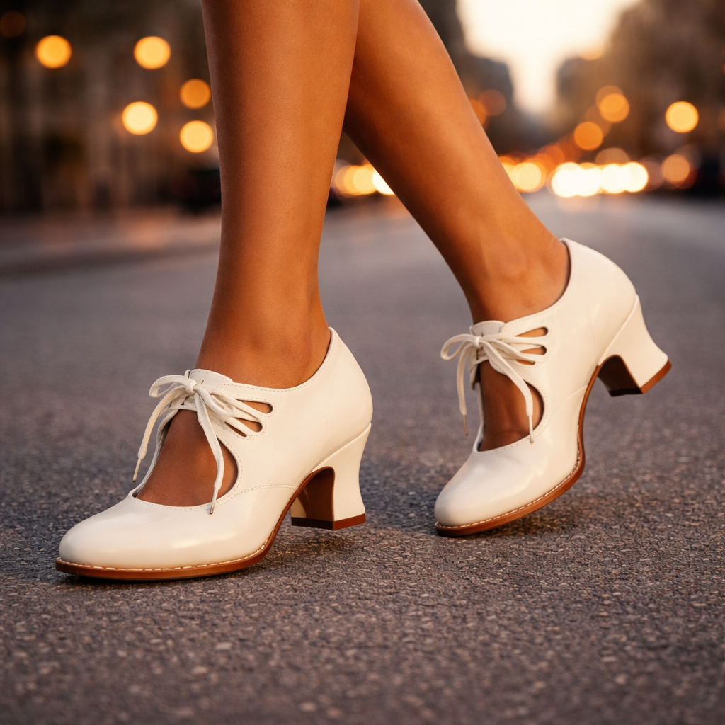P|H - Elegant Lace-Up Mid Heels Eleanor