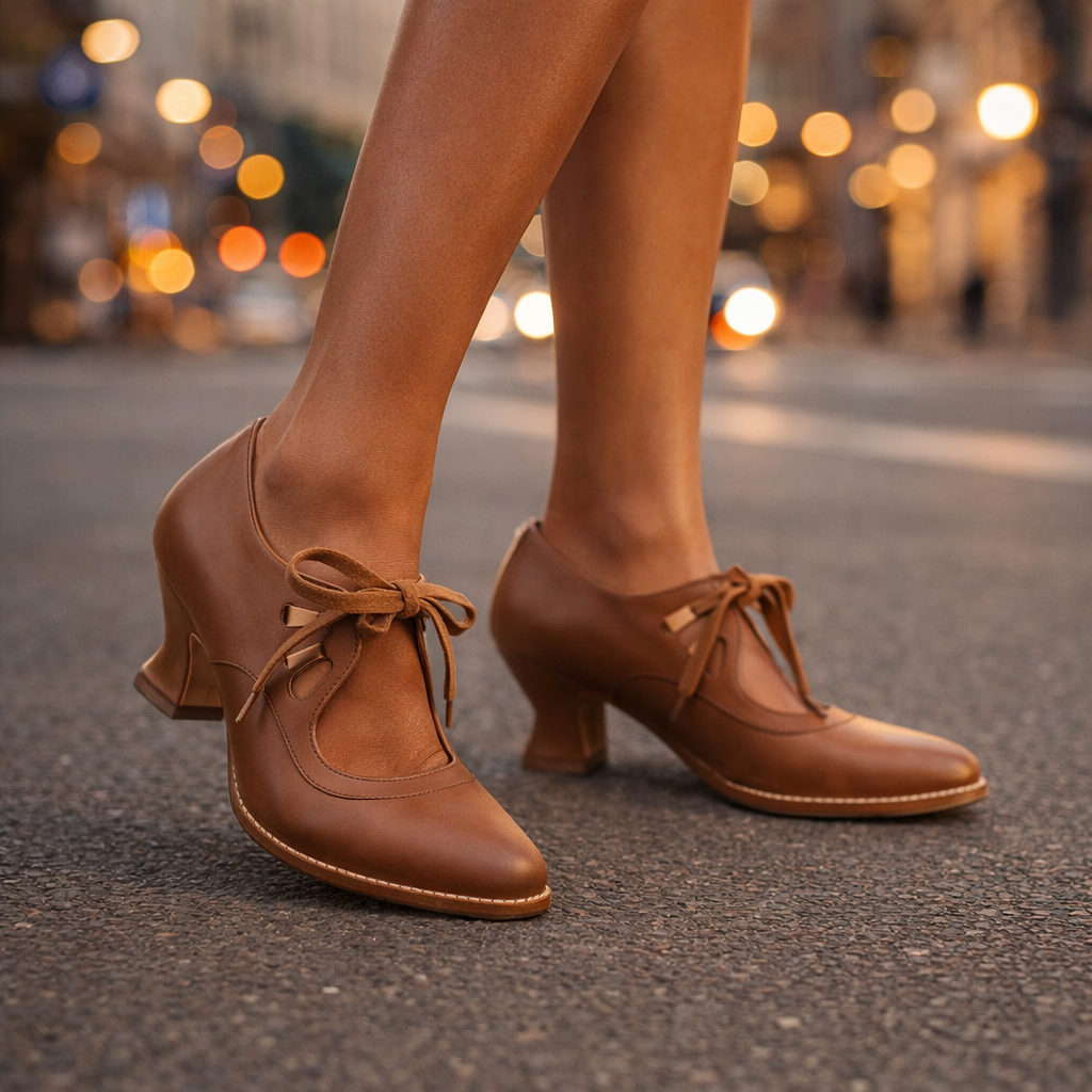 P|H - Elegant Lace-Up Mid Heels Eleanor