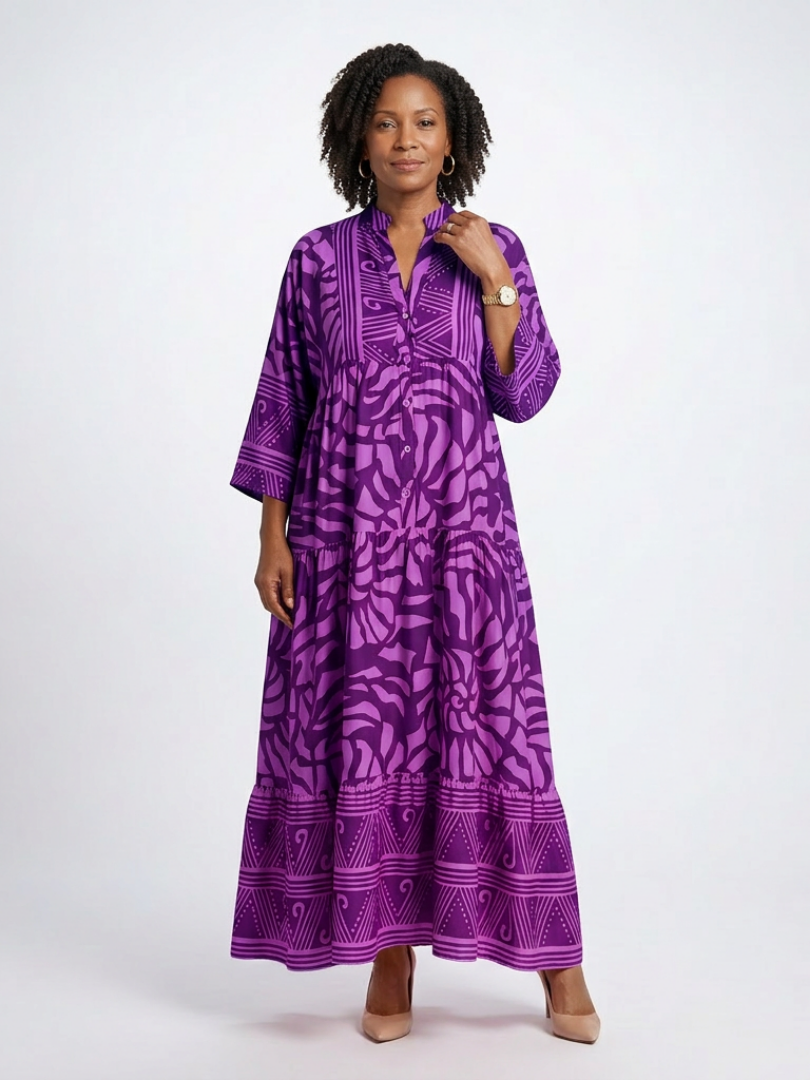 P|H - Button-Front Midi Dress Marielle