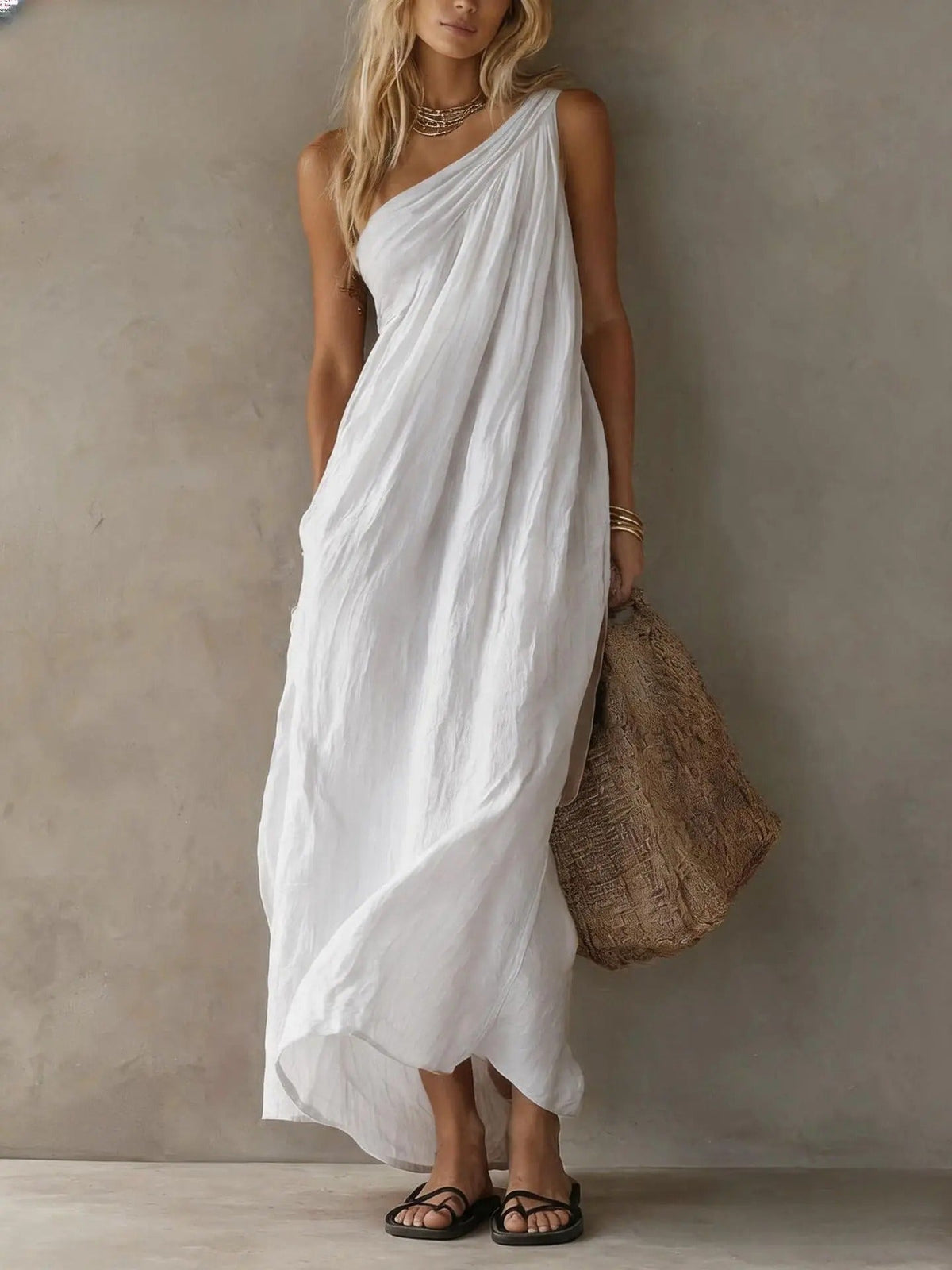 P|H - Asymmetric Draped Maxi Dress Barbara