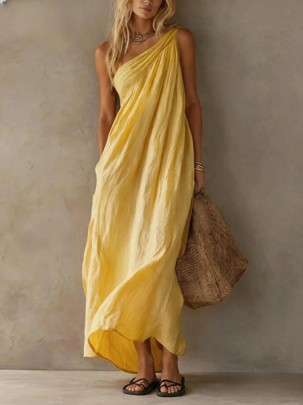 P|H - Asymmetric Draped Maxi Dress Barbara
