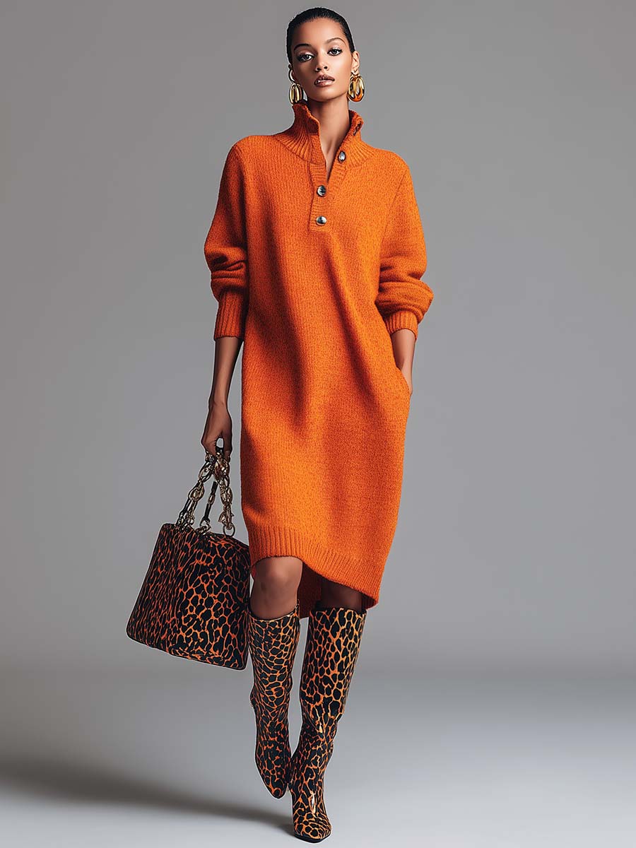 P|H - Knit Button Dress Lucy