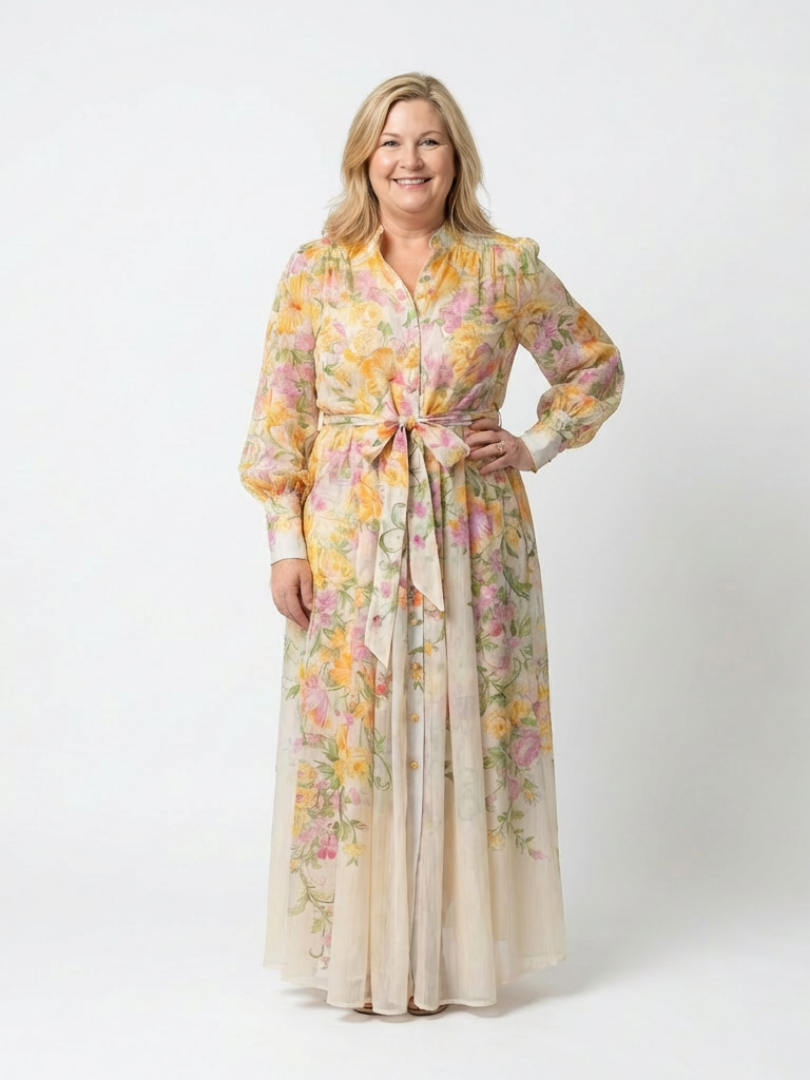 P|H - Sheer Floral Long Maxi Dress Cressida