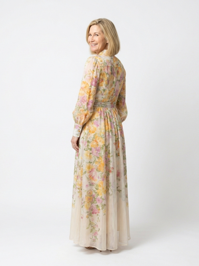 P|H - Sheer Floral Long Maxi Dress Cressida