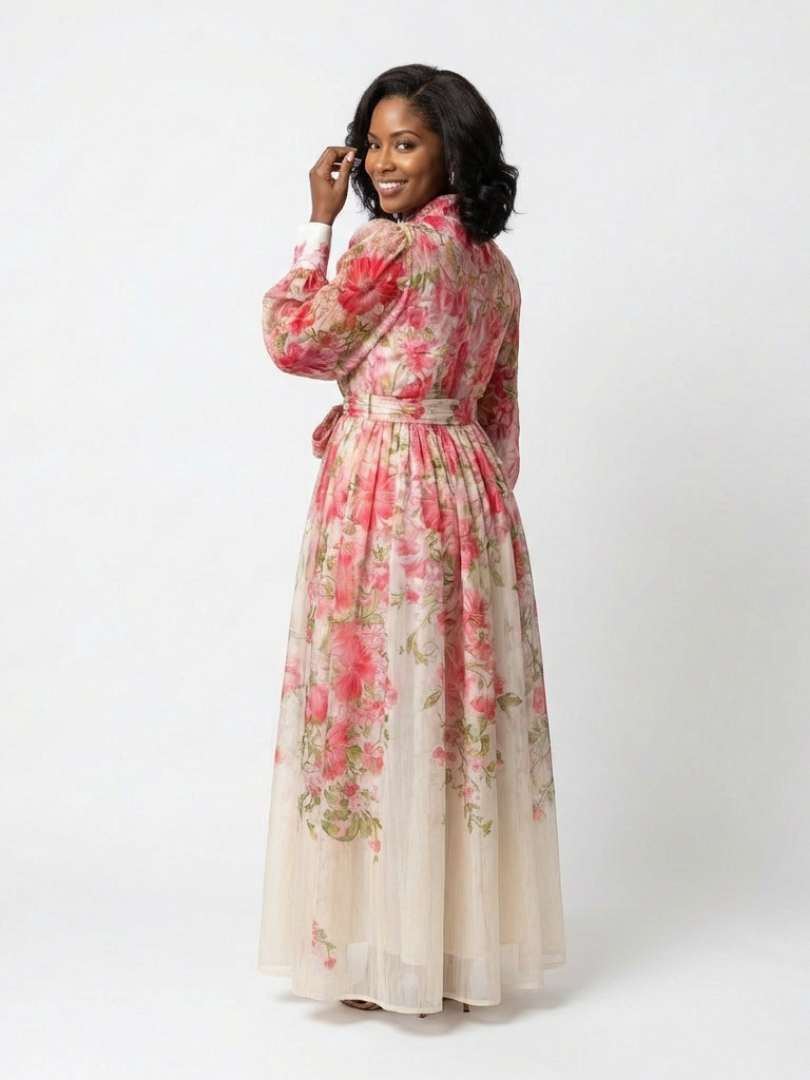 P|H - Sheer Floral Long Maxi Dress Cressida