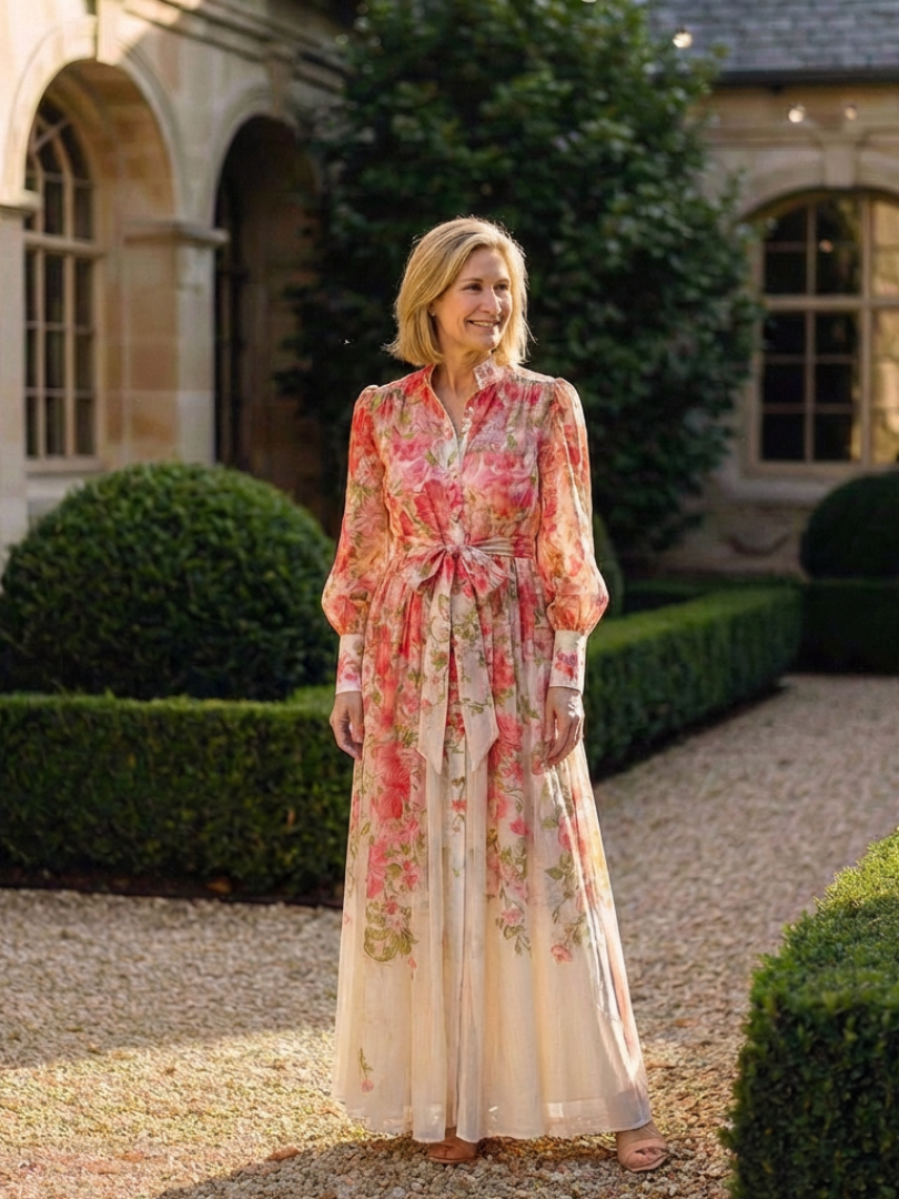 P|H - Sheer Floral Long Maxi Dress Cressida