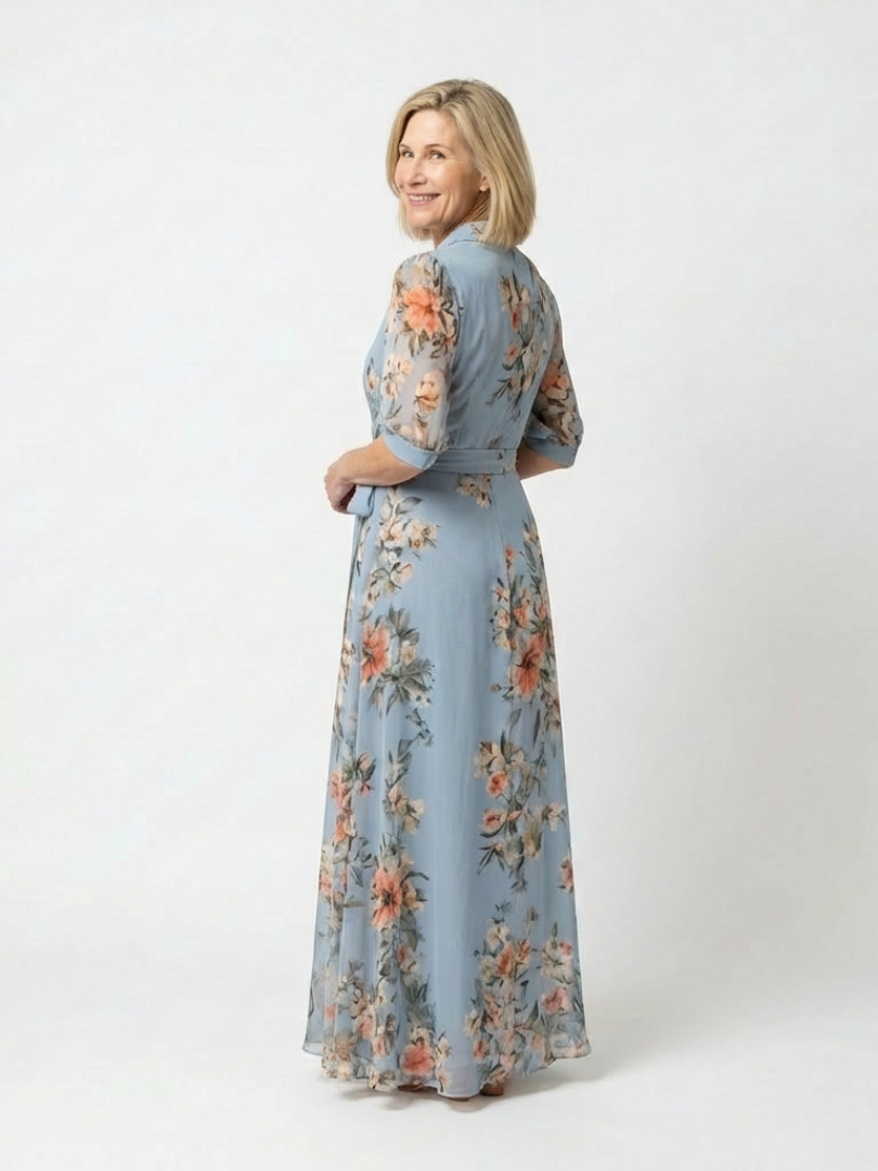 P|H - Floral V-Neck Maxi Wrap Dress Charlotte