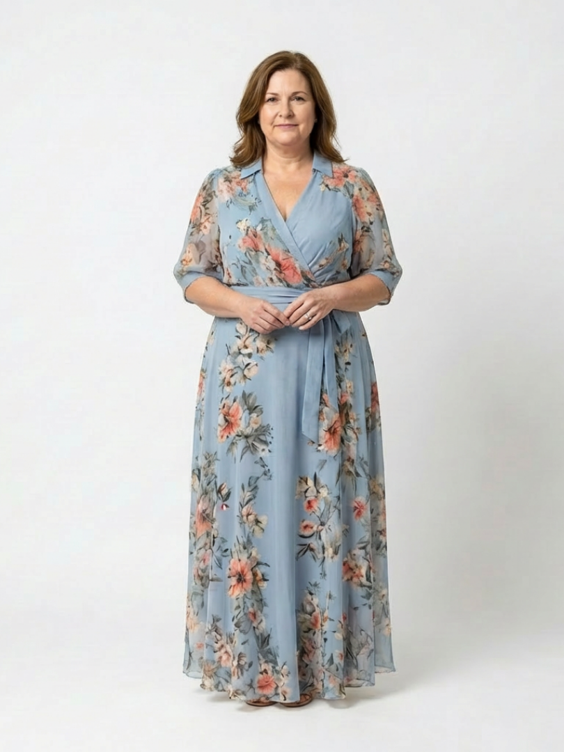 P|H - Floral V-Neck Maxi Wrap Dress Charlotte