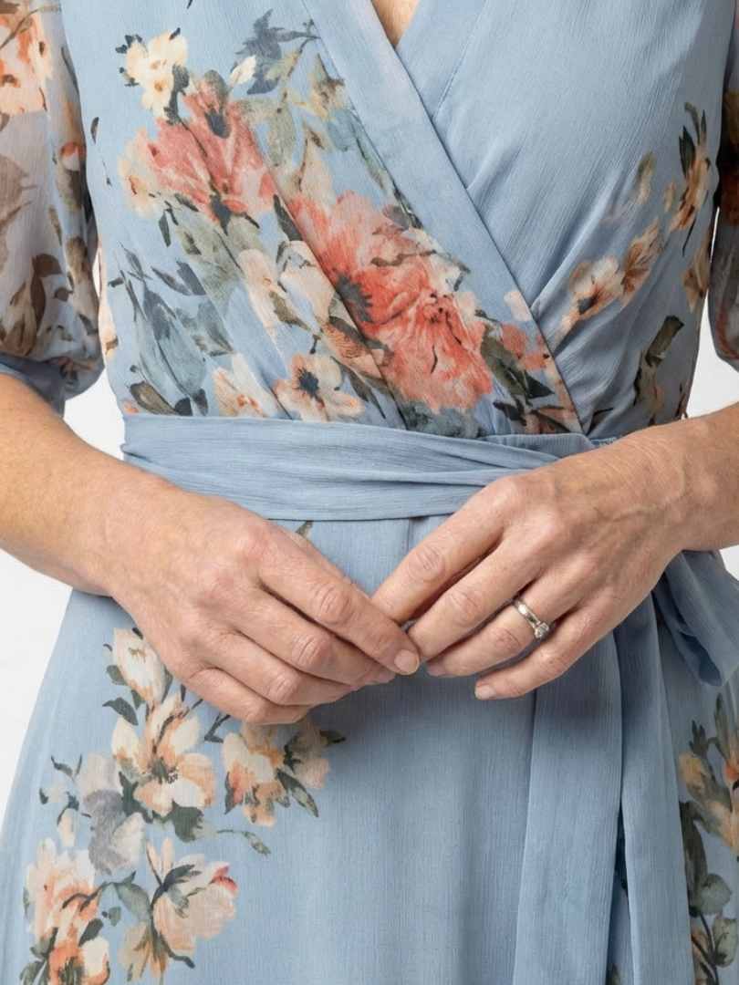 P|H - Floral V-Neck Maxi Wrap Dress Charlotte