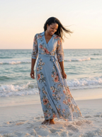 P|H - Floral V-Neck Maxi Wrap Dress Charlotte