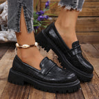 P|H - Croc Embossed Lug Sole Loafers Sharon