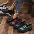P|H - Croc Embossed Lug Sole Loafers Sharon