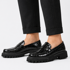 P|H - Croc Embossed Lug Sole Loafers Sharon