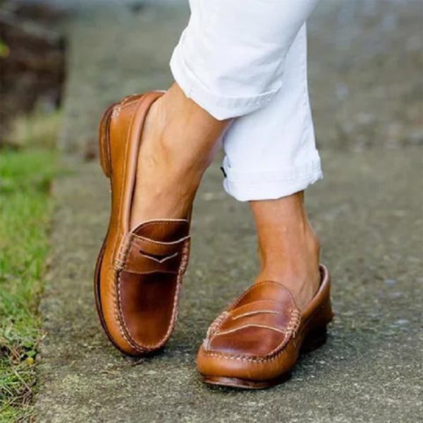 P|H - Leather Penny Strap Loafers Patricia