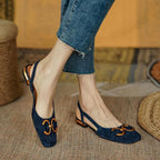P|H - Slingback Block Heel Loafers Nancy