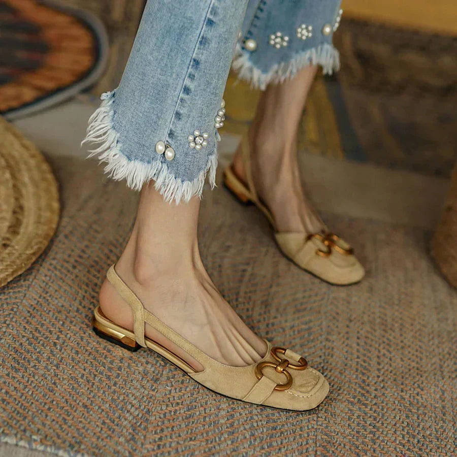 P|H - Slingback Block Heel Loafers Nancy